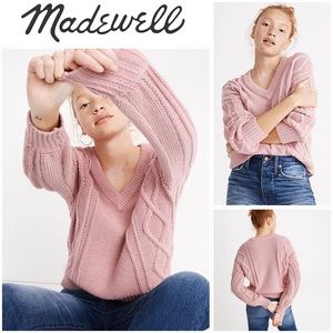 Madewell NWT Pink Chunky Knit Sweater Cotton Large